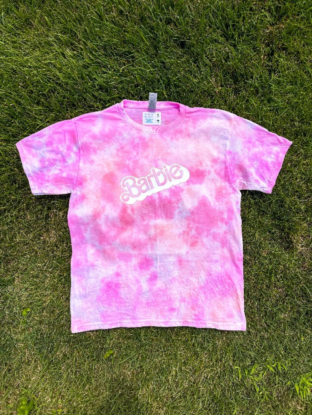 Child Large (14-16) Barbie Pink Random Tie-Dye T-Shirt